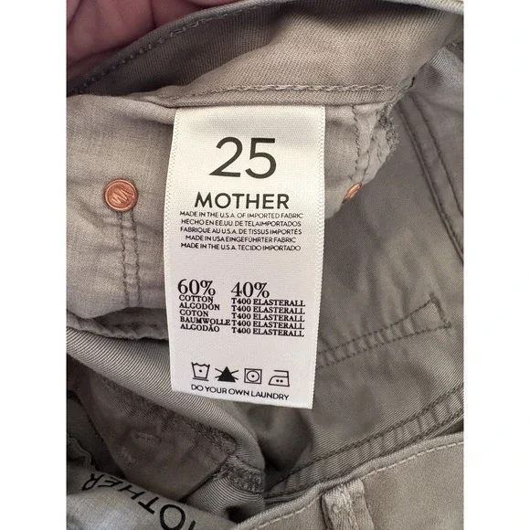 MOTHER Jeans | Size 25 (Actual 28) Grey Skinny, Not Skinny Cropped Stretch Denim - Picture 4 of 11